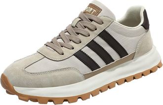 Generic Men Casual Sport Dad Shoes Breathable Comfort Anti Slip Running Hiking Sneakers (Beige,8.5)