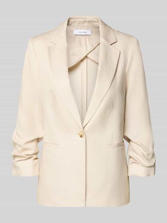 Comma Regular Fit Blazer aus Lyocell-Mix mit Reverskragen in Sand, Gr&ouml;&szlig;e 34