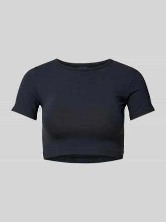 Organic Basics Cropped T-Shirt mit Rundhalsausschnitt in Black, Gr&ouml;&szlig;e XL