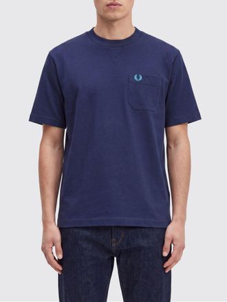 Fred Perry T-shirt girocollo in cotone con tasca a toppa e logo ricamato