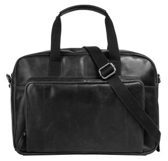 Sansibar Aktentasche SANSIBAR Businessbag Black, Herren, Gr. B/H/T: 39cm x 27cm x 10cm onesize, schwarz, Leder, leicht gl&auml;nzend, unifarben, Taschen Aktentasche