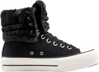 Converse All Star Fold Over Lift X-High - Dames - Winterlaarzen - Zwart - 36 EU - Leer - Schoenen