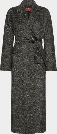 Max Mara Long Herringbone Tweed Coat