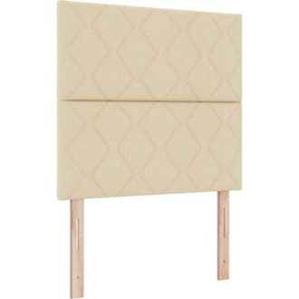 vidaXL Cabecero De Tela Geometric Con Cabecera Crema 100 Cm Tela Vidaxl