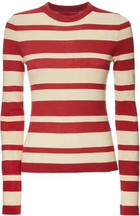 La DoubleJ Gestreept trui met ronde hals - Dames - Ronde hals truien - Beige - M - Katoen - Truien & Vesten