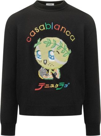 Casablanca Maglie Nero - Heren - Sweatshirts - Zwart - L - Wol - Hoodies & sweatvesten