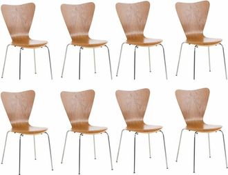 Clp Set 8x Sillas de Visita Calisto Roble