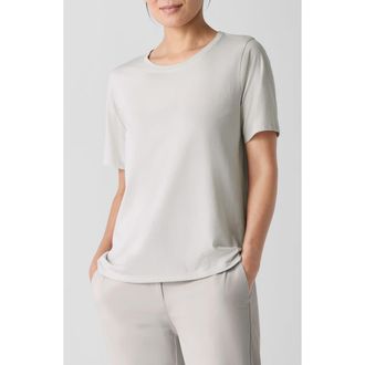 Eileen Fisher Crewneck Organic Cotton T-Shirt in Chalk at Nordstrom, Size Xx-Small