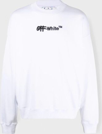 Off-white Mens Spray Helv Skate Crewneck White - Size 2XL