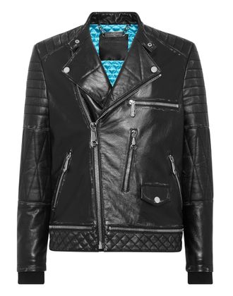 Philipp Plein Leather Biker Jacket