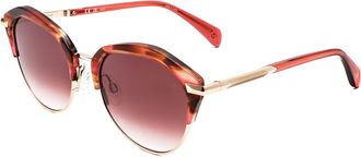 Rag & Bone Rag & Bone Womens 55mm Burgundy Red Horn Sunglasses