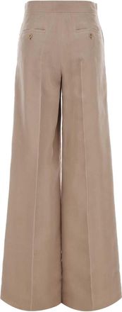 Max Mara Womens Rasoio Trousers Beige Silk