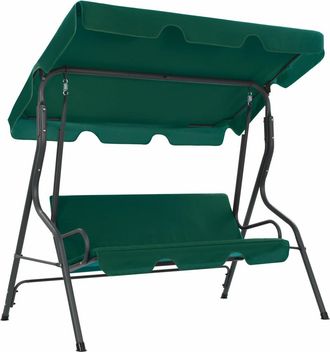 vidaXL Vidaxl - Panchina A Dondolo Da Giardino Verde 170x110x153 Cm In Tessuto