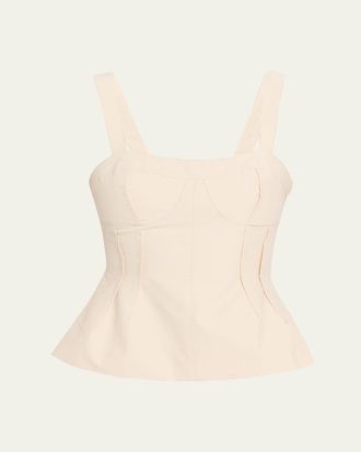 SIMKHAI April Cotton Faille Bustier Top
