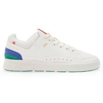 On The Roger Centre Court Synthetic Leather Womens Low Top Trainers - White Emerald - Size:UK 6.5