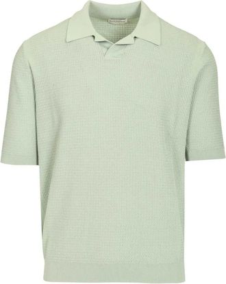 Ballantyne Buttonless Cotton Waffle Polo Shirt - Heren - V-hals truien - Groen - XL - Katoen - Truien & Vesten