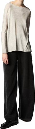 Avant Toi Dirty Effect Long Sleeve Tee In Ghiaccio