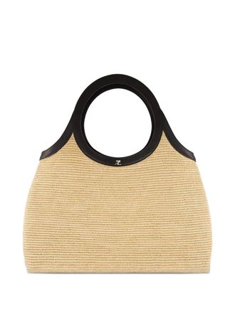 Courr&egrave;ges Trapezoidal Handbag with Circular Cut-out Handles