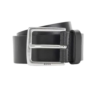 HUGO BOSS Rummi Koeienleren Riem (Zwart)