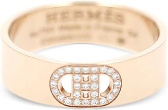Herm&egrave;s Anello in oro rosa con diamanti 2025