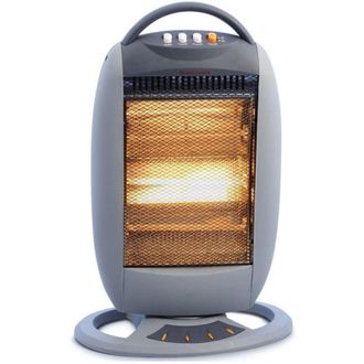 Trade Shop Trade Shop - Stufa Alogena A Tre Potenze 1200 W Con Funzione Oscillante Rotante Basso Consumo