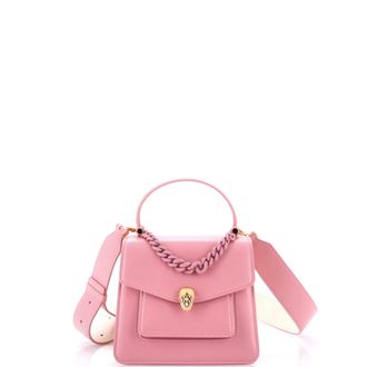 Bulgari Serpenti Forever Heart Pouch Top Handle Bag Leather Small