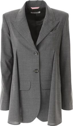Vivetta Lichtgewicht wollen blazer met insnijdingen - Dames - Blazers - Grijs - S - Wol - Jassen
