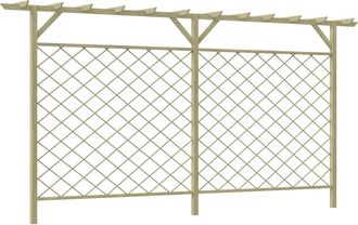 vidaXL Valla De Jard&iacute;n Celos&iacute;a Con P&eacute;rgola Superior Madera Vidaxl