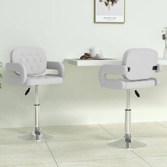 vidaXL Sedie da Pranzo Girevoli 2 pz Bianche in Similpelle - Vidaxl