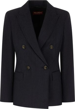 Max Mara Blazer de lana con doble botonadura - Jackets - Mujer - Azul - L