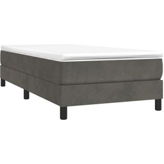 vidaXL Cama Box Spring Con Colch&oacute;n Terciopelo Gris Oscuro 90x200 Cm Vidaxl