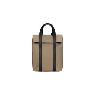 Rains 2 Way Tote Backpack Mini - Heren - Tassen - Beige - Maat: ONE Size