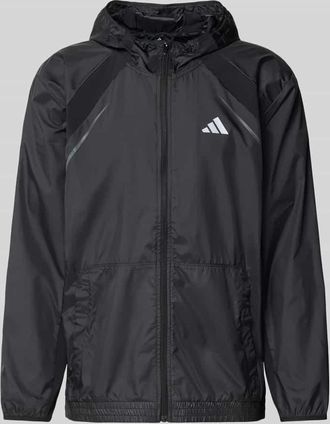 adidas Regular Fit Windbreaker mit Logo-Print Modell Tech in Black, Größe XXL