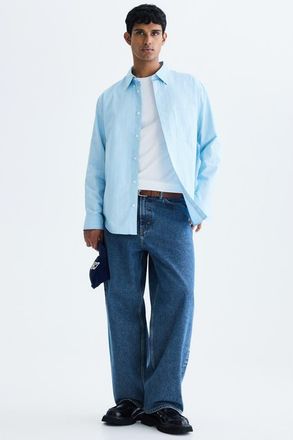 H&M Baggy Jeans in Medium Denim Blue at Nordstrom, Size 30 X 30
