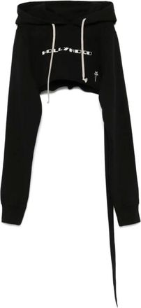 Rick Owens Hoodies & sweatvesten, Heren, Zwart, M, Cropped Hoodie