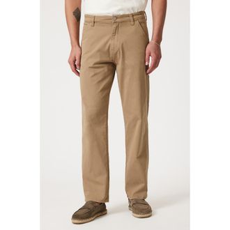Mavi Oxford Loose Fit Cotton Stretch Twill Pants in Khaki Casual Twill at Nordstrom, Size 33 X 32