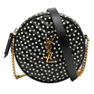 Saint Laurent Pre-owned Saint Laurent Chevron Calfskin Polka Dot Round Vinyle Camera Bag Ladies 3OVDLLBA4OZ58WBA