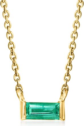 RS Pure by Ross-Simons Emerald Necklace in 14kt Yellow Gold