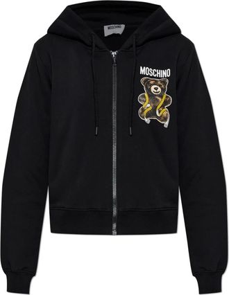 Moschino Hoodies & sweatvesten, Dames, Zwart, XS, Hooded Sweatshirt