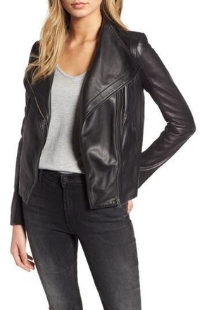 Chelsea28 Leather Moto Jacket in Black at Nordstrom Rack, Size Small