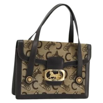 Celine Pre-owned Handbags, female, Beige, Size: ONE SIZE Pre-owned Vintage Canvas Hand Bag
