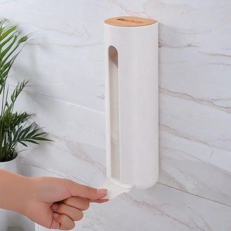 OEM Dispensador De Algod&oacute;n De Pared, Organizador De Maquillaje Con Tapa De Madera, Soporte Para Discos De Algod&oacute;n, F&aacute;cil De Quitar
