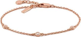 Vincero The Sapphire Trio Station Bracelet in Rose Gold at Nordstrom