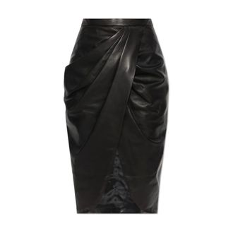 Balmain Falda Midi de Borrego con Drapeado - Skirts - Mujer - Negro - 2XS