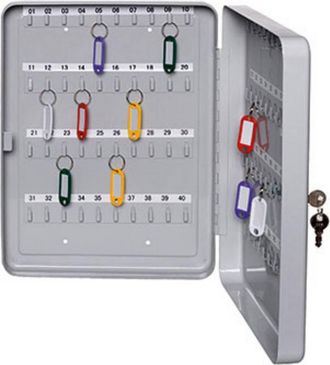 Alco Armario Para Llaves Schl&uuml;sselschrank 893 Gris Claro 80 Ganchos