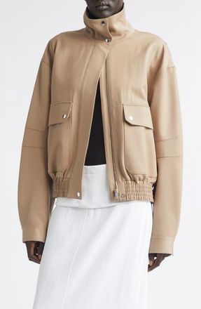 Proenza Schouler Aviva Wool Blend Gabardine Jacket in Khaki at Nordstrom, Size X-Large