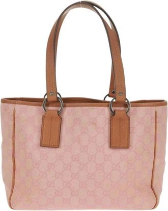 Gucci Pre-owned Tote Bags, female, Pink, Size: ONE SIZE Pre-owned Vintage Leather Logo Tote Bag