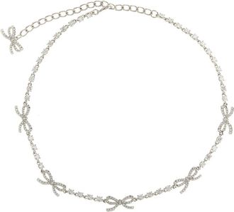 Self Portrait Crystal Bow Necklace - Dames - Kettingen - Grijs - ONE Size - Accessoires