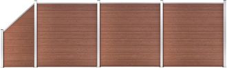 vidaXL Vidaxl - Set De Valla 3 Cuadradas + 1 Oblicua Wpc Marr&oacute;n 619x186 Cm