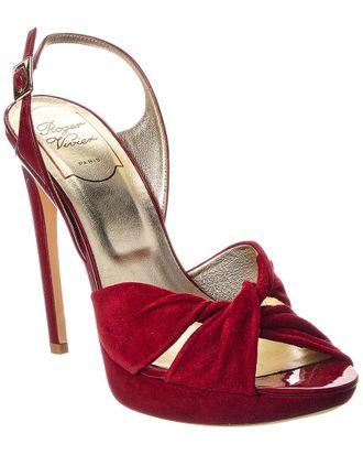 Roger Vivier Suede & Patent Platform Sandal